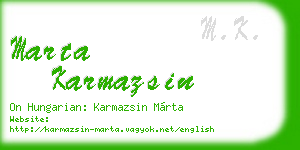 marta karmazsin business card